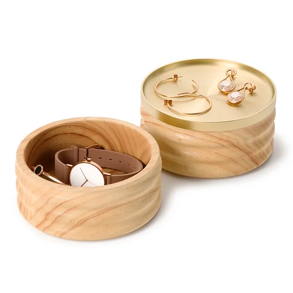 Шкатулка для украшений tesora, натуральное дерево/латунь
