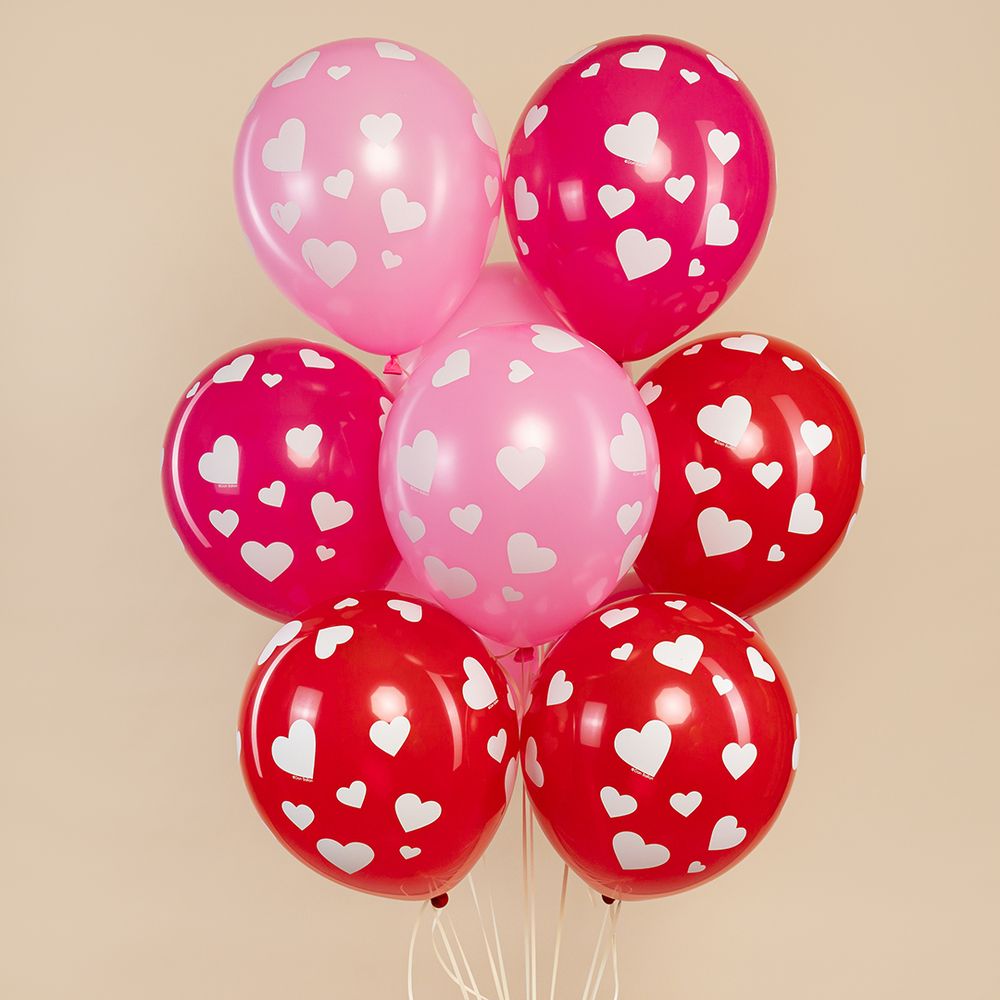 Шар (12''/30 см) Сердечки, Ассорти, пастель, 5 ст, 25 шт.