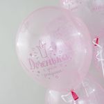 Шар (12''/30 см) Доченька, С Днем Рождения!, Хрустальные короны, Розовый, кристалл, 5 ст, 25 шт.
