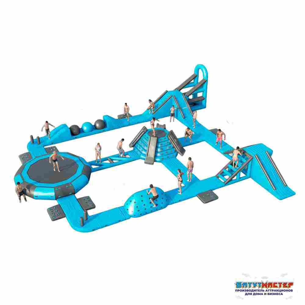 Коммерческий надувной аквапарк для бизнеса «Синий шторм» 33×30×5 м