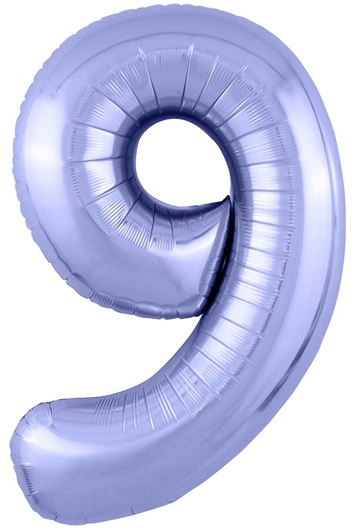 Ag (40''/102 см) Цифра, 9 Slim, Фиолетовая пастель, 1 шт. в уп.