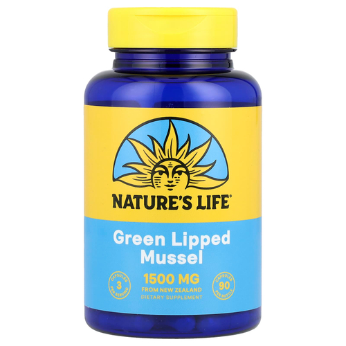 Nature's Life, Зеленые мидии, 90 капсул (500 мг на капсулу)