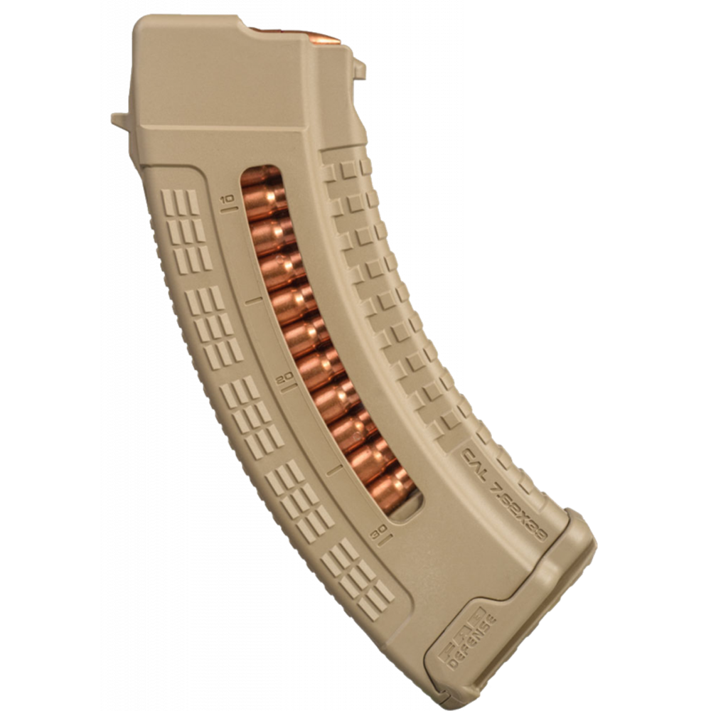 Магазин полимерный 7.62x39 на 30 патронов для АКМ, АК-47, РПК (бежевый), FAB Defense