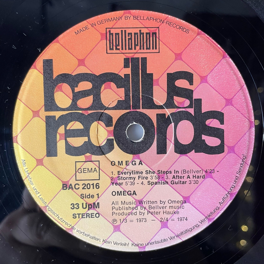 Винтажная виниловая пластинка LP Omega (Германия 1975)