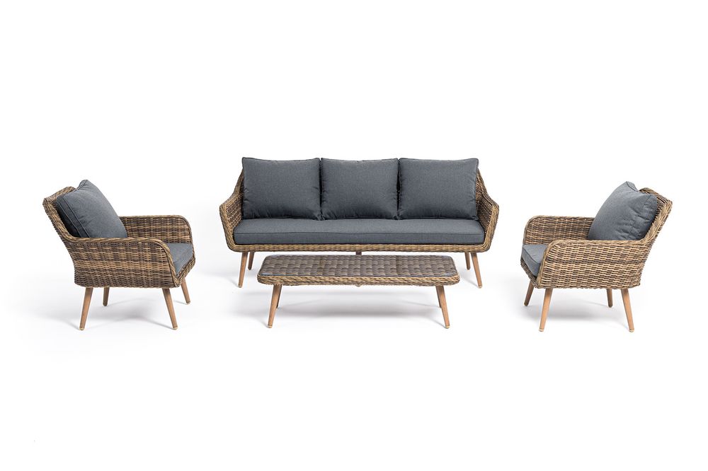 "Прованс" лаунж-зона плетеная из искусственного ротанга, цвет соломенный