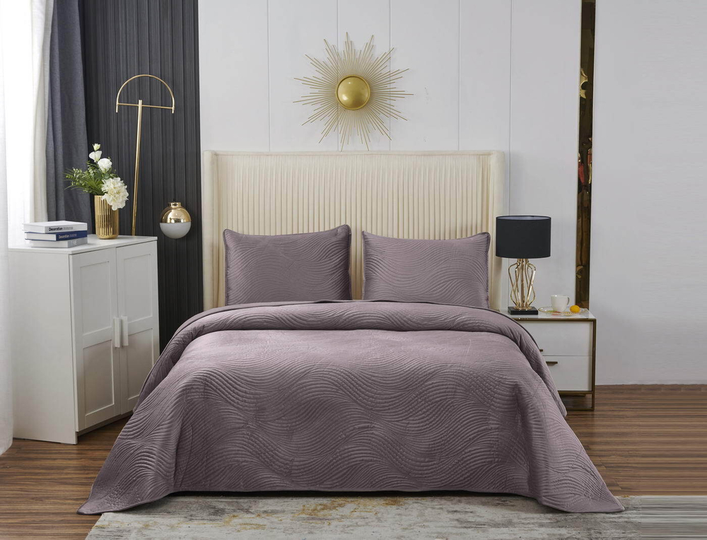 Покрывало 240х260 и 2 наволочки 50x70 Sofi De MarkO Жизель фиолетовое