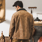 Американская ретро-мотоциклетная кожаная куртка мужской осенний и зимний тренд крутой парень охотничий тренд