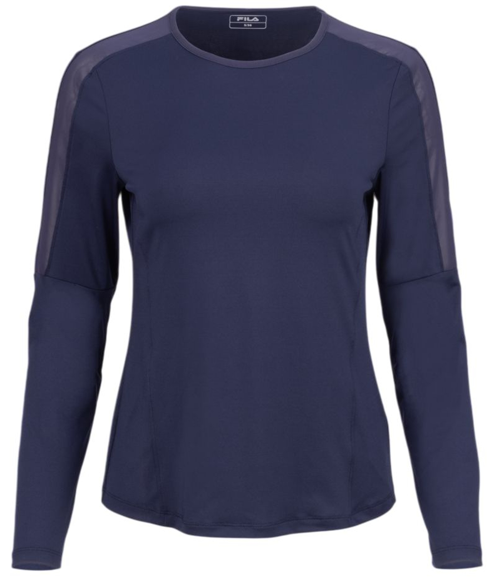 Женская теннисная футболка с длинным рукавом Fila Corina Longsleeve - navy