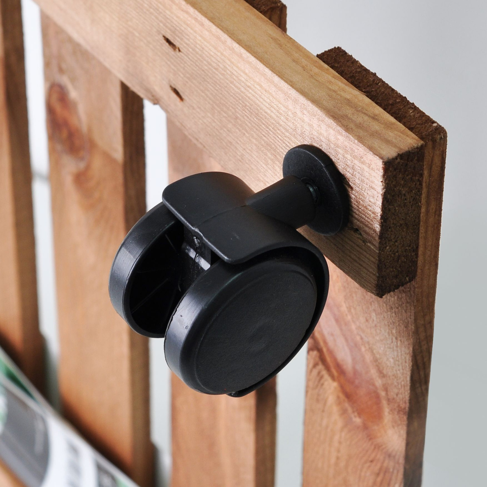 Подставка для цветов напольная на колесиках Флорэль деревянная в стиле рустик (состаренный), квадратная, браун