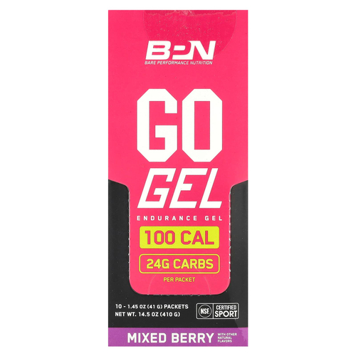 BPN, Go Gel, гель для выносливости, ягодный сбор, 10 пакетиков по 41 г (1,45 унции)