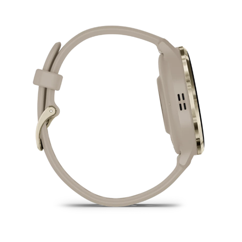 Умные часы Garmin Venu 3S 41 мм Безель из нержавеющей стали из мягкого золота, корпус французского серого цвета и силиконовый ремешок