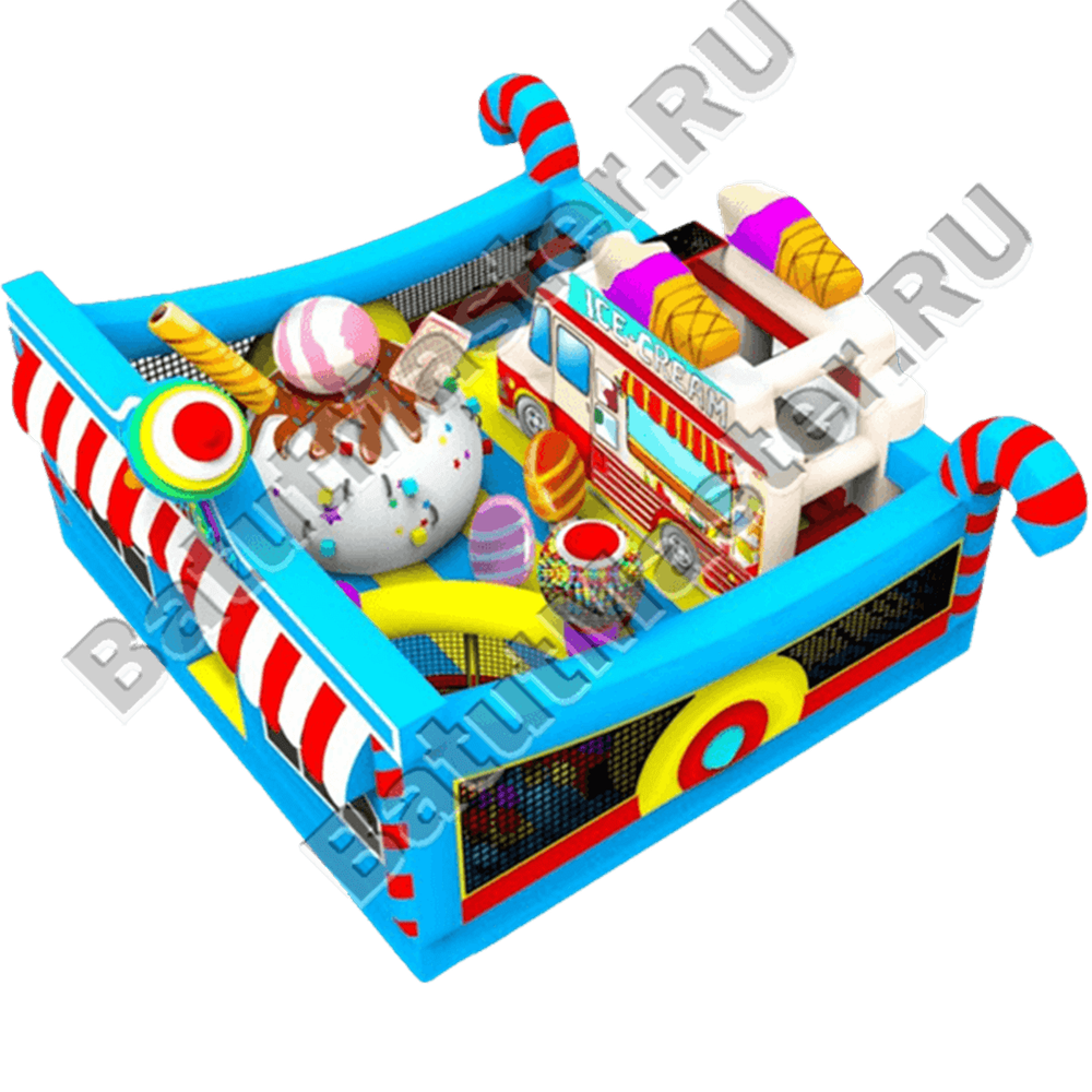 Коммерческий надувной батут "Мороженое" 6*6*3.5 м
