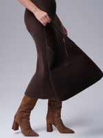 Замшевая сумка хобо DBR 31156 черный каштан велюр