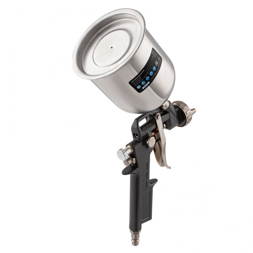 Краскораспылитель пневматический с верхним бачком V 0.6 л, сопло D 1.2, 1.5 и 1.8 мм Matrix, 57314