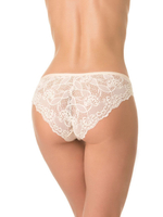 Полосатые трусы-бразилиана с задней частью из кружева (Размер: M) (Цвет: серый)