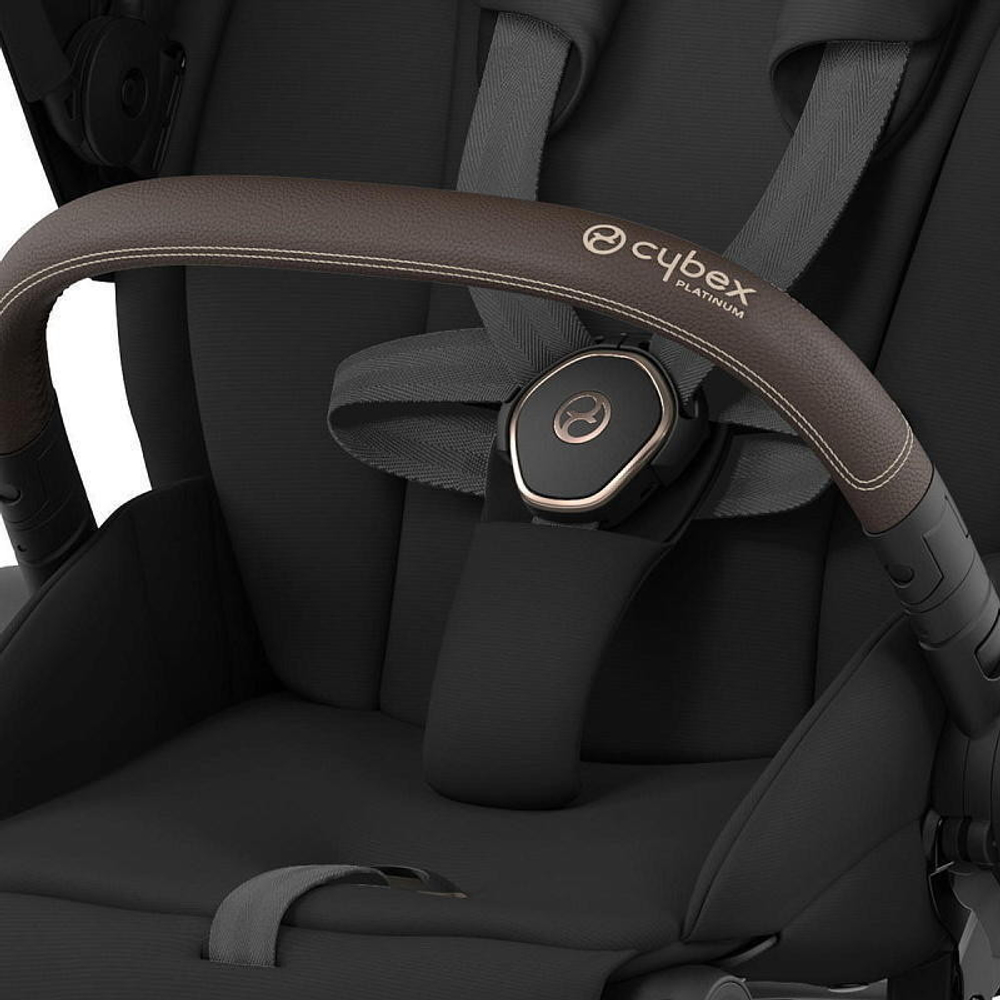 Коляска Cybex Priam IV Rosegold complete Aton B2 Steel Grey Base One 4 в 1 Sepia Black