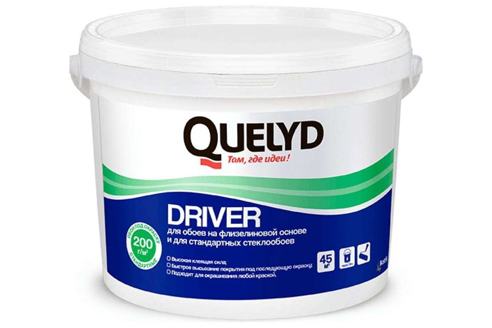 Клей для стеклообоев и флизелиновых обоев Quelyd Driver 9 кг