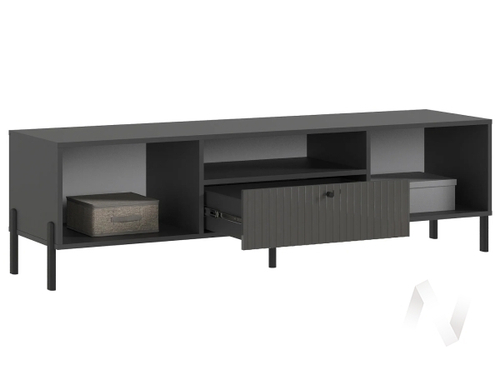 Тумба ТВ (малая)(металл) Оливия (графит/графит глянец)