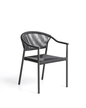 Уличный стул Livadia из серого алюминия и веревки