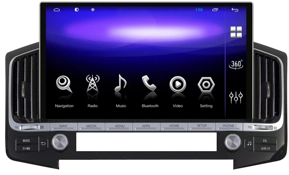 Магнитола для Toyota Land Cruiser 200 2015-2021 (без JBL и без 360) - Carmedia KP-T1302 монитор 13.3" на Android 10, 6/128ГБ, Carplay, 4G SIM-слот