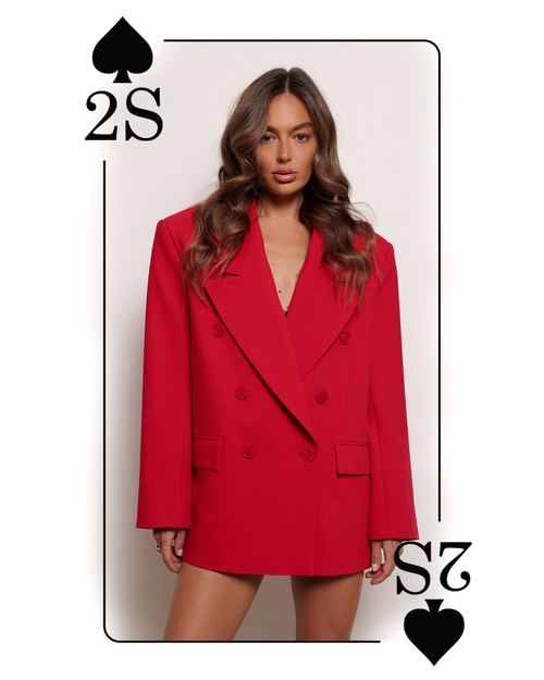 Жакет двубортный красный