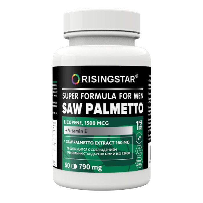 Супер формула для мужчин с экстрактом пальмы сабаль, Super Formula for Men Saw Palmetto, Risingstar, 60 капсул Супер формула для мужчин с экстрактом пальмы сабаль, Super Formula for Men Saw Palmetto, Risingstar, 60 капсул