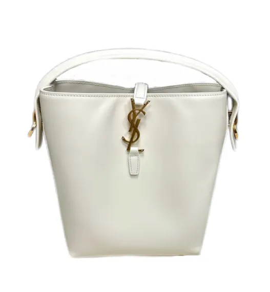 Сумка Saint Laurent Le 37 Small из блестящей кожи белый