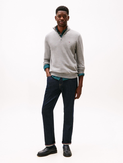 Свитер Tommy Hilfiger Solid Logo Quater-Zip Grey Heather