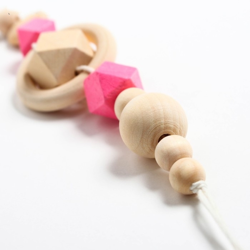 Держатель для пустышки "Сердечко", дерев., цвет розовый 4155485