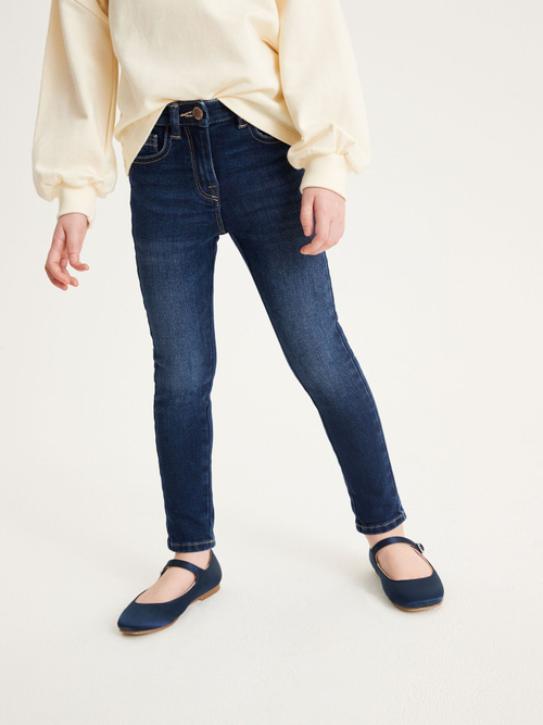 Джинсы узкие для девочки Next U86-604, Темно-синий