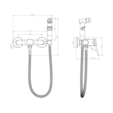 Гигиенический душ Lemark Minima LM3818C, однорычажный, хром