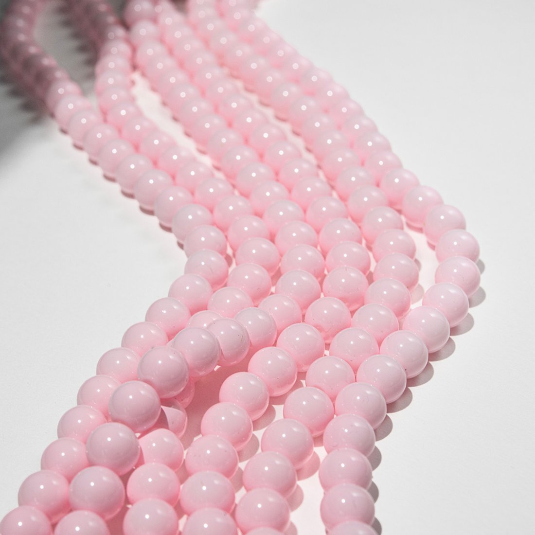 Хрустальный жемчуг, оттенок "Клубничный макарун", шар 10мм