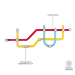 Настенная вешалка Subway разноцветная