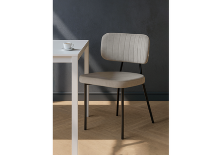 Стул на металлокаркасе Woodville Вакао латте brendy smoke 04, черный, ножки черные