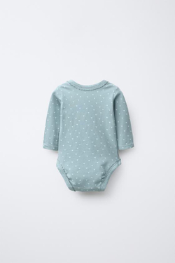 ZARA НАБОР ИЗ ТРЕХ БОДИ-КИМОНО СО ЗВЕЗДАМИ, ЦВЕТ МОРСКОЙ ВОЛНЫ