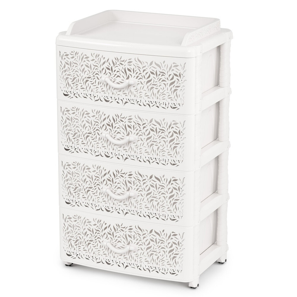 Комод 4-х секционный "Аура" широкий (белый)