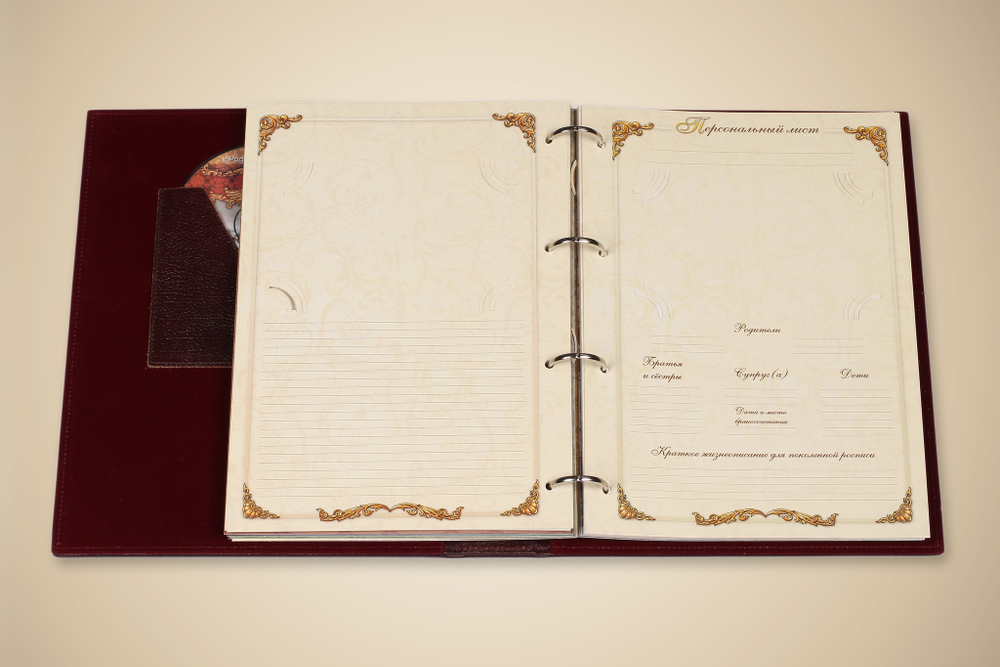 Родословная книга Гербовая (накладка Герб) в картонной коробке