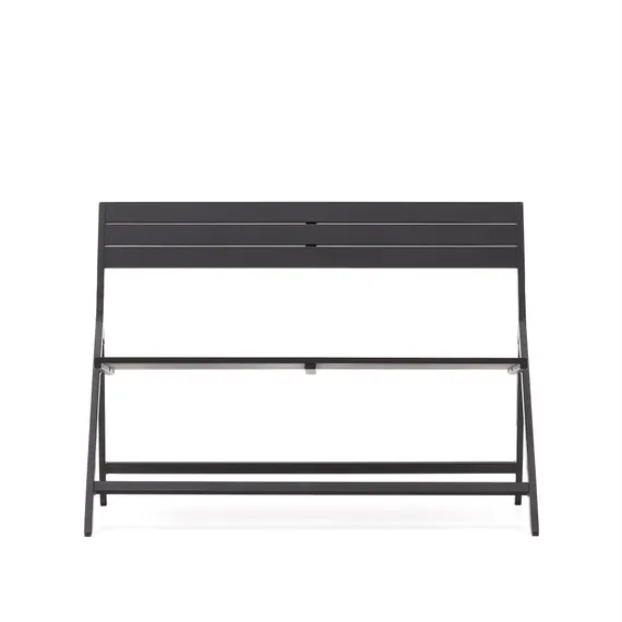 Складная уличная скамейка Torreta из алюминия с черной отделкой