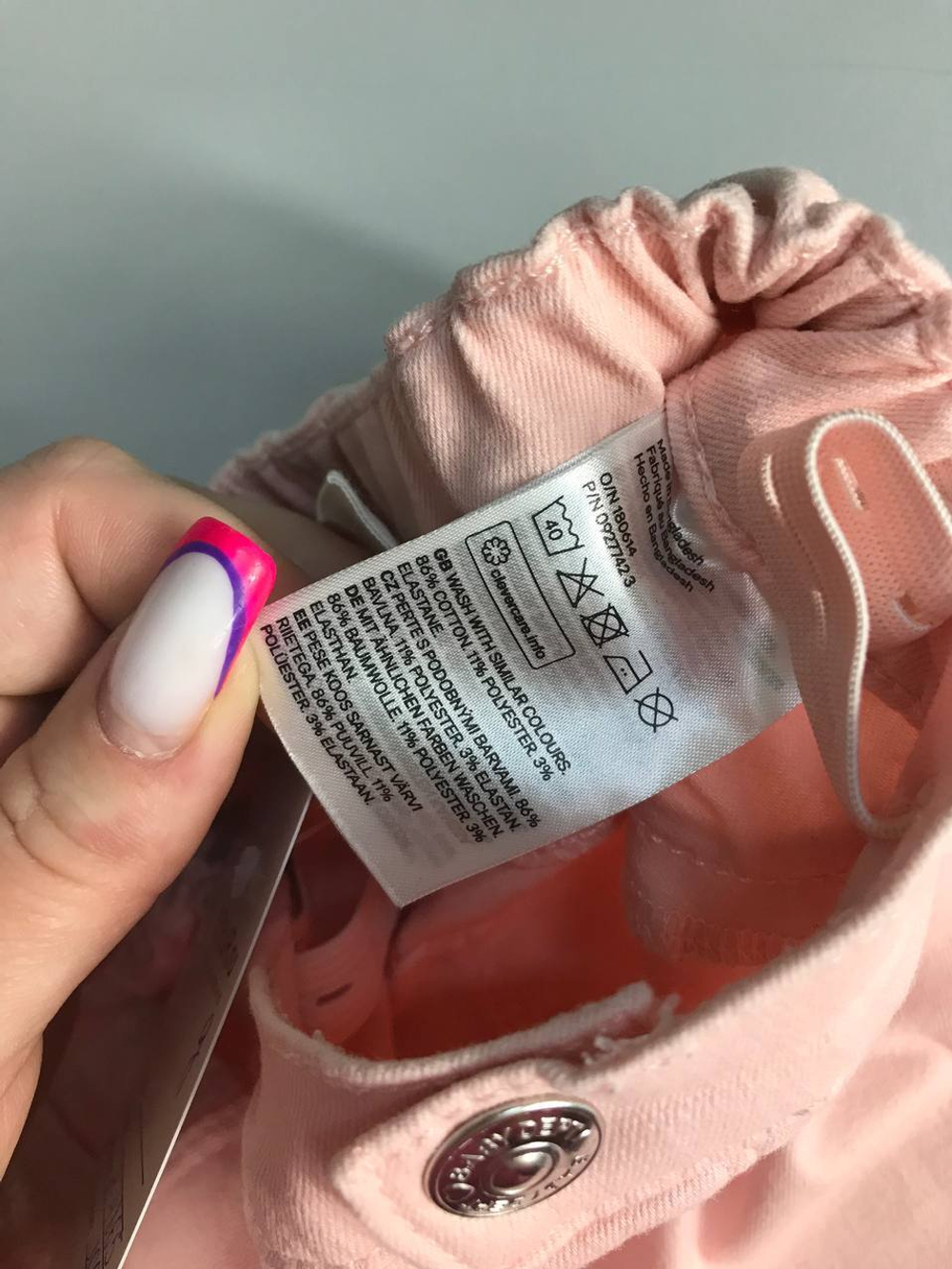 Джинсы H&M розовые, на 2 года