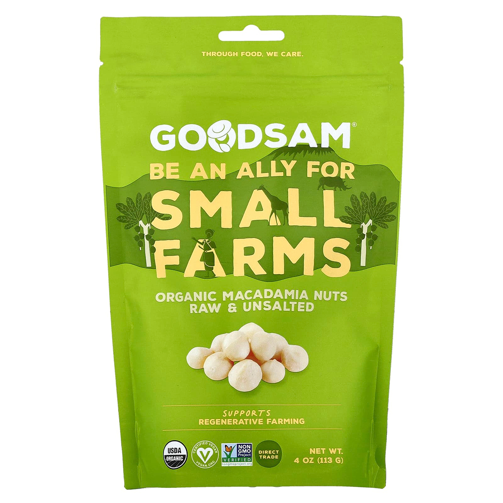 GoodSam, органические орехи макадамия, необработанные и несоленые, 113 г (4 унции)