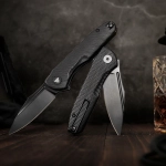 Складной туристический нож TRIVISA Antliae-03B клинок 14C28N рукоять G10 (черный-черный)
