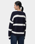 Джемпер оверсайз жен. Frieda Freddies 4321 синий белые полоски