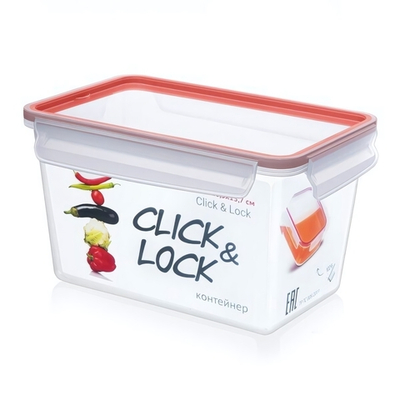 Контейнер для продуктов герметичный "Click&Lock" 3 л (прозрачный) с мерной шкалой