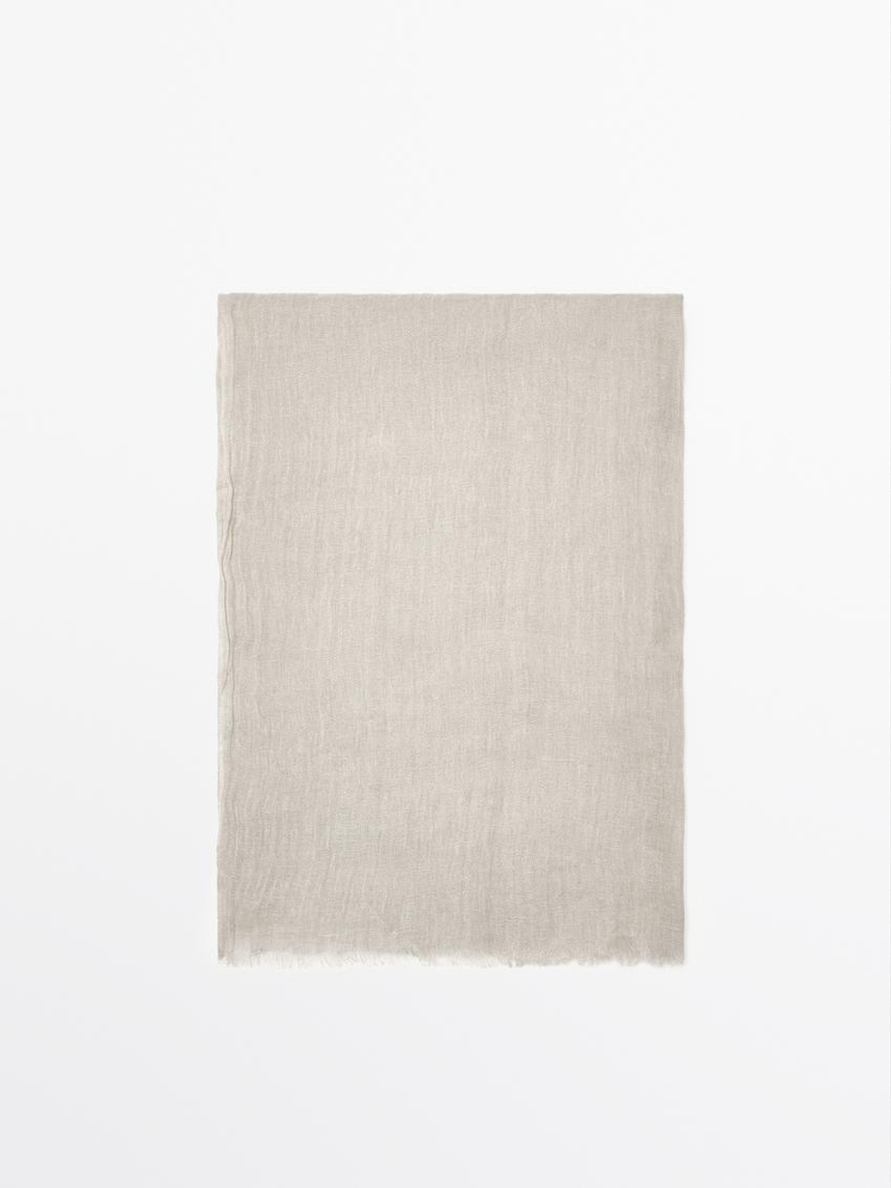 Massimo Dutti Шарф из 100% льна, дымчатый