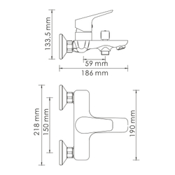 Lippe 4501 Смеситель для ванны с коротким изливом