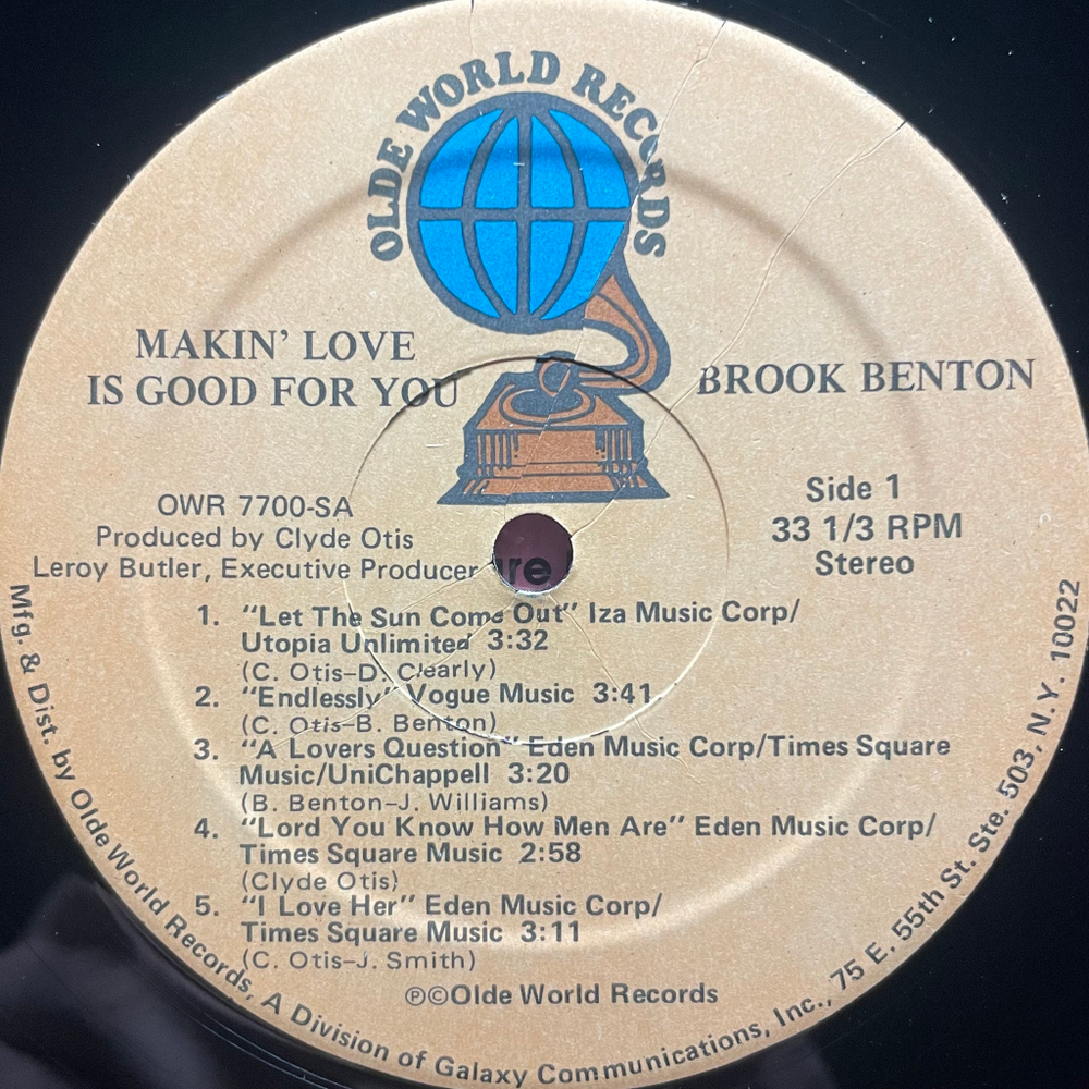 Brook Benton ‎– Makin' Love Is Good For You (США 1977г.)