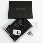 Ночная сорочка VAKSILK из натурального шёлка CLASSIC LONG ЧЁРНЫЙ АНТРАЦИТ
