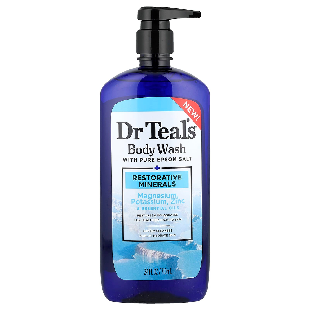 Dr. Teal's, гель для душа с чистой английской солью, восстанавливающие минералы, 710 мл (24 жидк. унции)