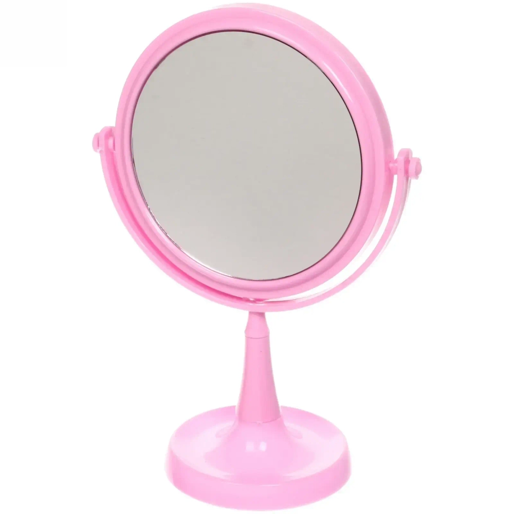 Зеркало настольное на ножке «Beauty», матовое, круг, микс 3 цв, 25,5см, d-15см