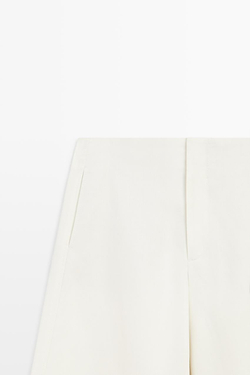 Massimo Dutti Свободные брюки бочкообразного кроя, экрю